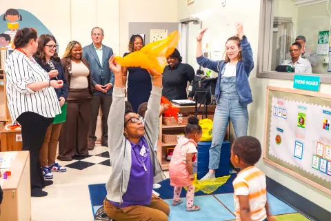 Early Head Start students participate in daily moving activities