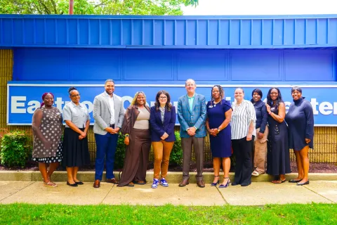 Elfreth poses with Head Start team, Alderwoman, etc.