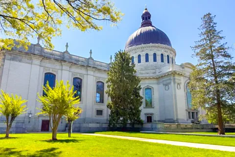 Outside of Naval Academy chapel